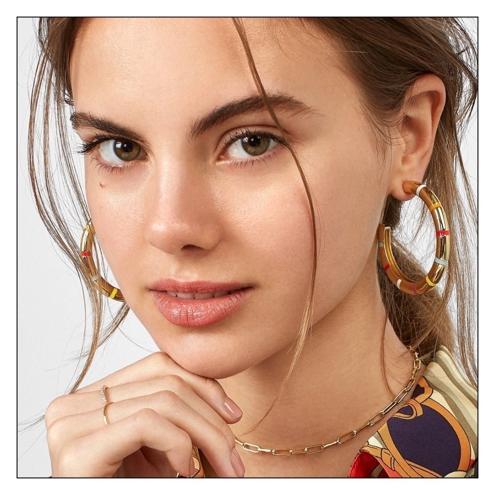 NEW BaubleBar Olisha Gold Hoop Earrings